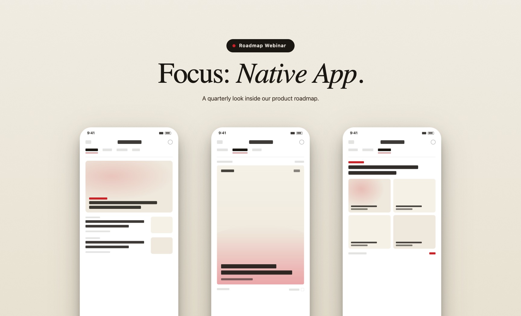 Roadmap Webinar: Native App